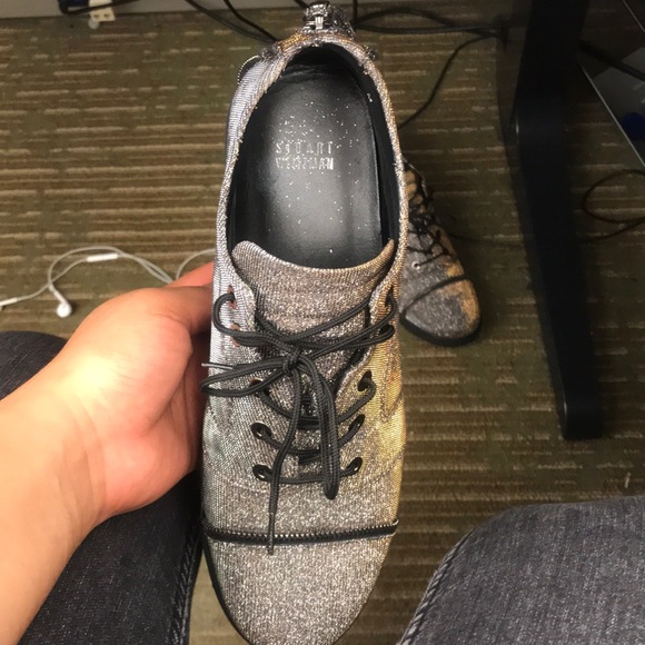stuart weitzman glitter sneakers